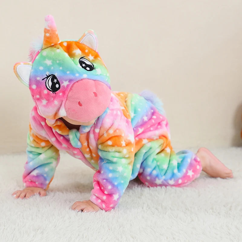 Combinaison pyjama doux à motifs d’animaux pour bébé
