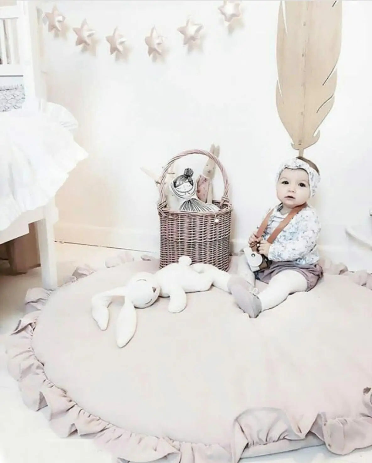 Tapis de sol bébé rond en dentelle douce