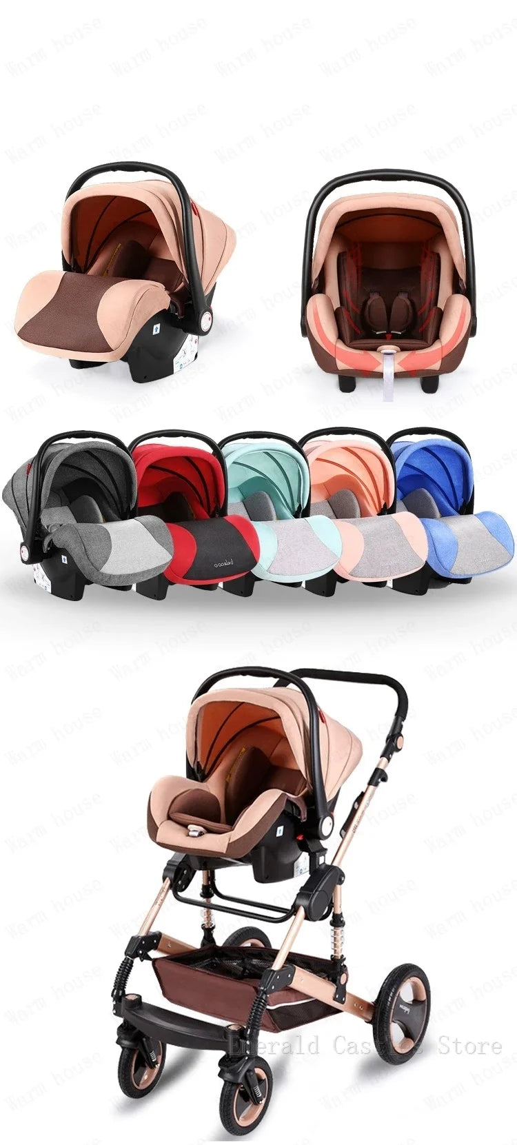 Poussette 3 en 1 pour le transport des nouveau-nés