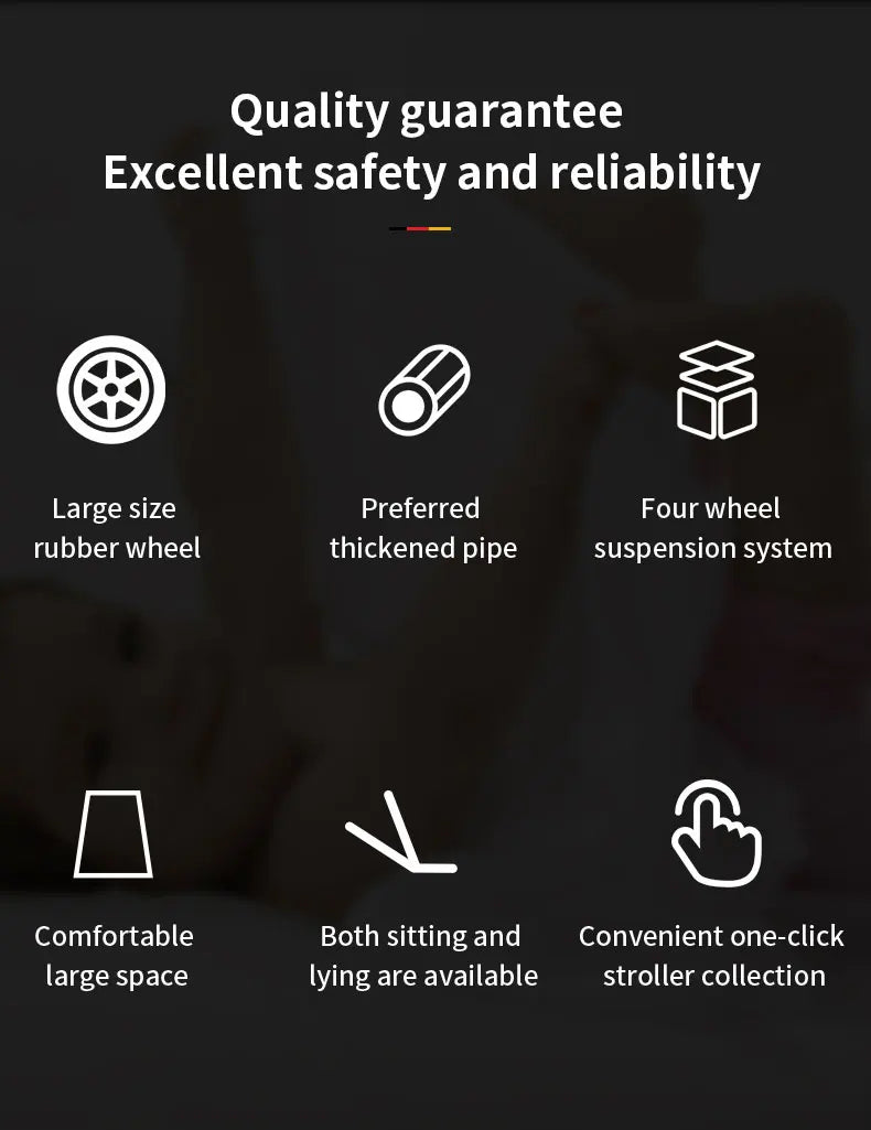 Poussette luxueuse 3 en 1 pour nouveau-né pliable