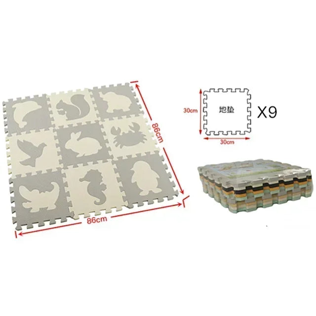 Tapis de jeu puzzle 9 pièces pour bébé