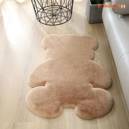Tapis de sol en fourrure en forme d’ours pour bébé