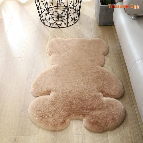 Tapis de sol en fourrure en forme d’ours pour bébé