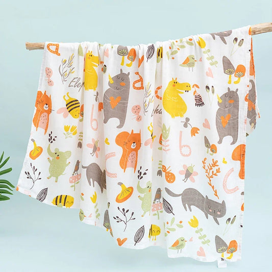 Couverture en mousseline avec 2 couches de gaze de bambou pour bébé