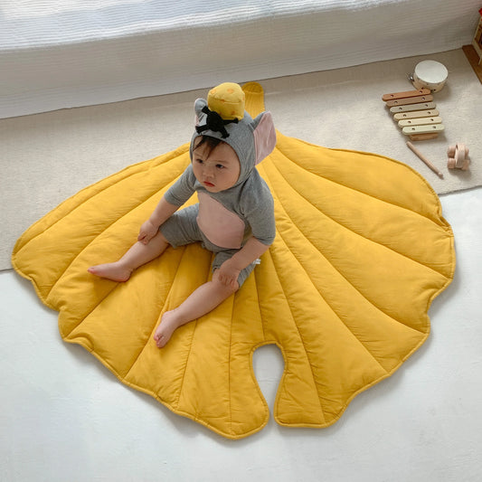 Tapis de sol en coton en forme de belle feuille pour bébé