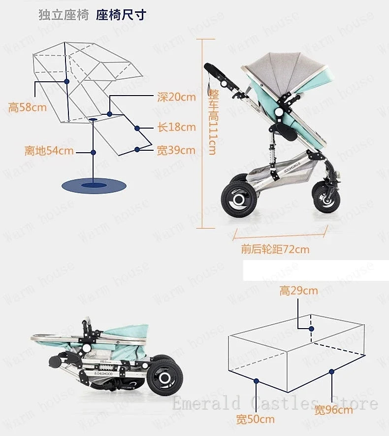 Poussette 3 en 1 pour le transport des nouveau-nés