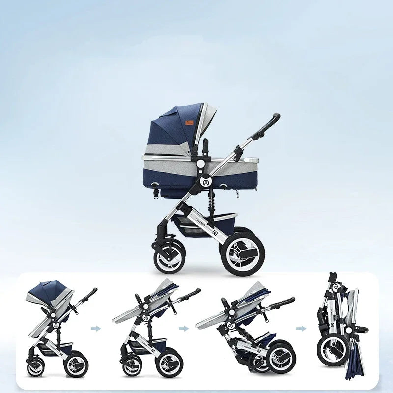 Poussette 3-en-1 moderne pour bébé
