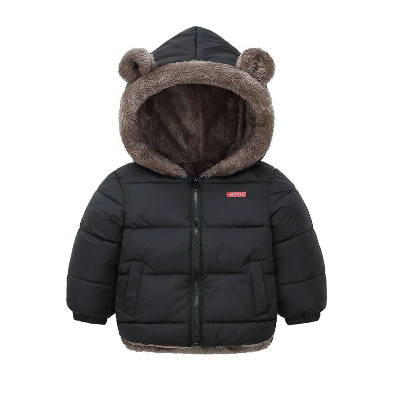 Manteau à capuche polaire épais pour enfants