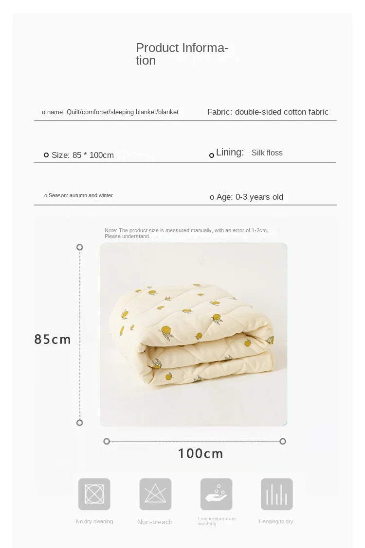 Couette de lit en coton pour bébé