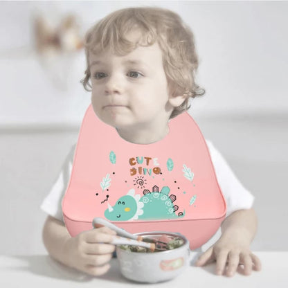 Bavoir attrape-miette à motif de dinosaure pour bébé