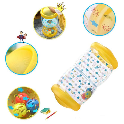 Jouet gonflable bébé rouleau jaune a étoile