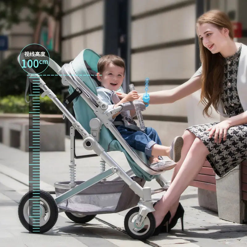 Poussette de luxe réversible pour bébé