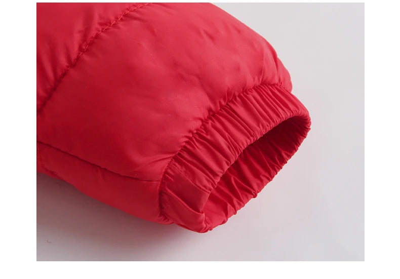 Doudoune bébé barbotteuse rouge avec capuche