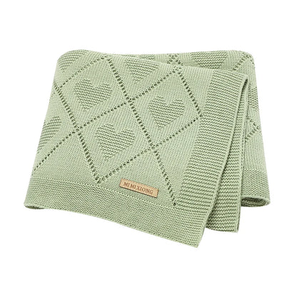 Couverture tricotée en coton pour bébé