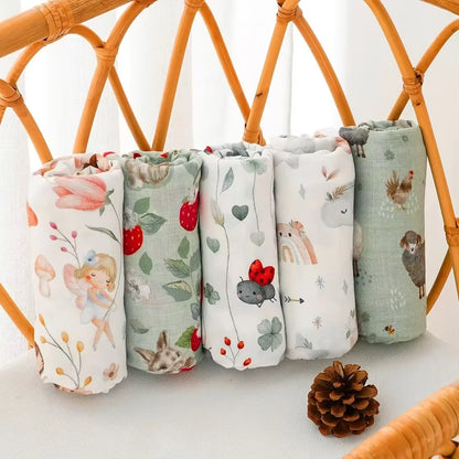 Couverture à langer en mousseline de bambou et coton pour bébé