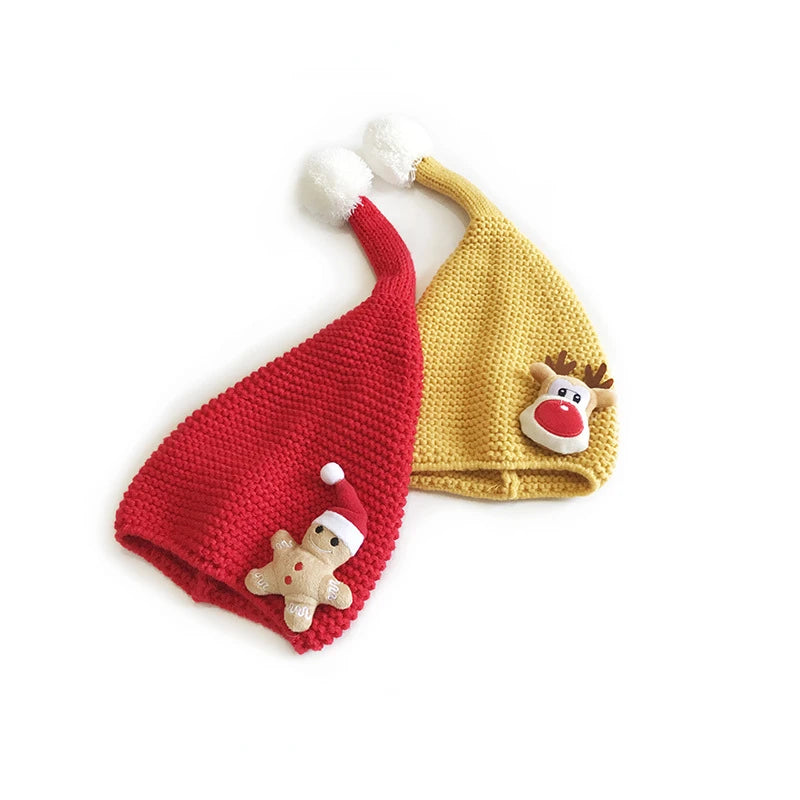 Bonnet de noël en tricot pour bébé fille et garçon