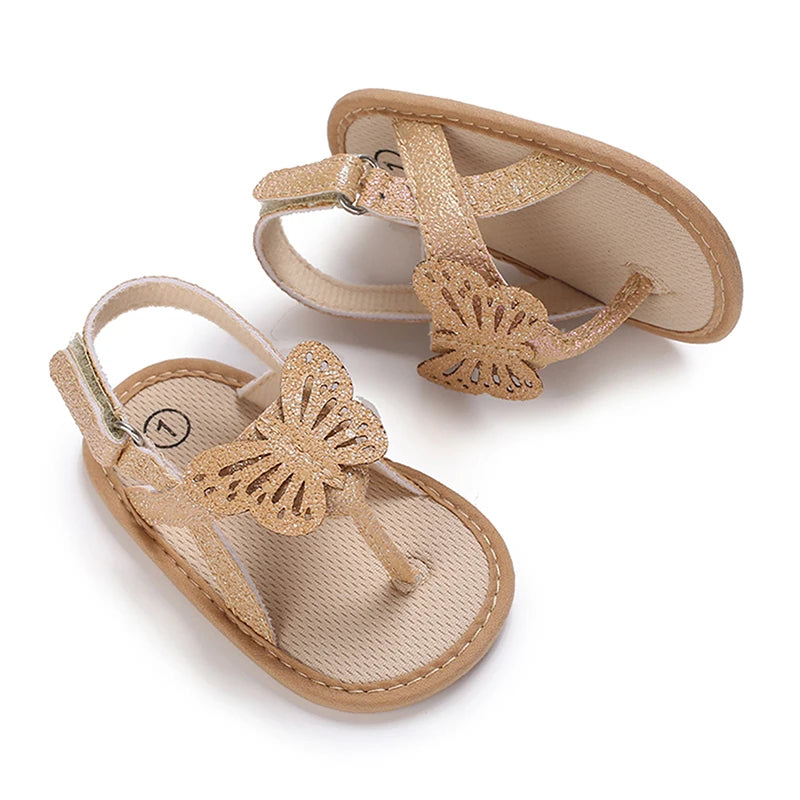 Sandales à paillettes détail papillon pour bébé fille