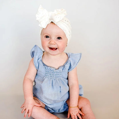 Turban en dentelle avec noeud pour bébé fille