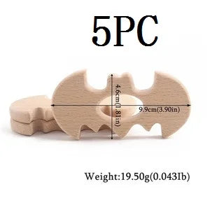 Hochet de dentition en bois de hêtre pour bébé