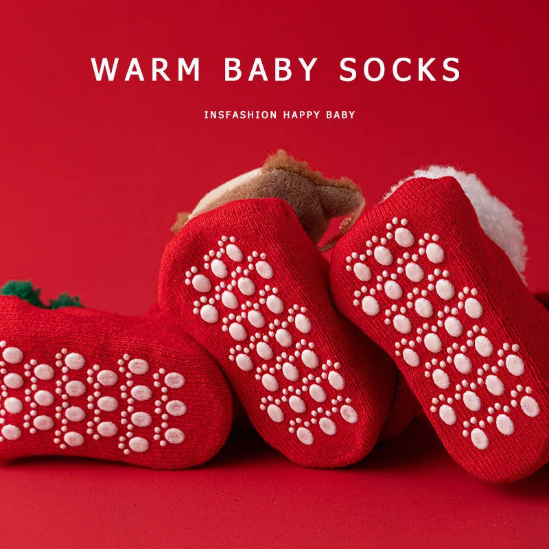 Chaussettes à motifs de noël en coton pour enfants
