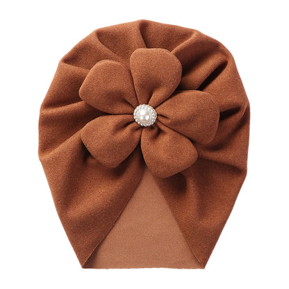 Turban chaud à fleurs pour bébé fille