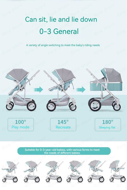 Poussette de luxe réversible pour bébé