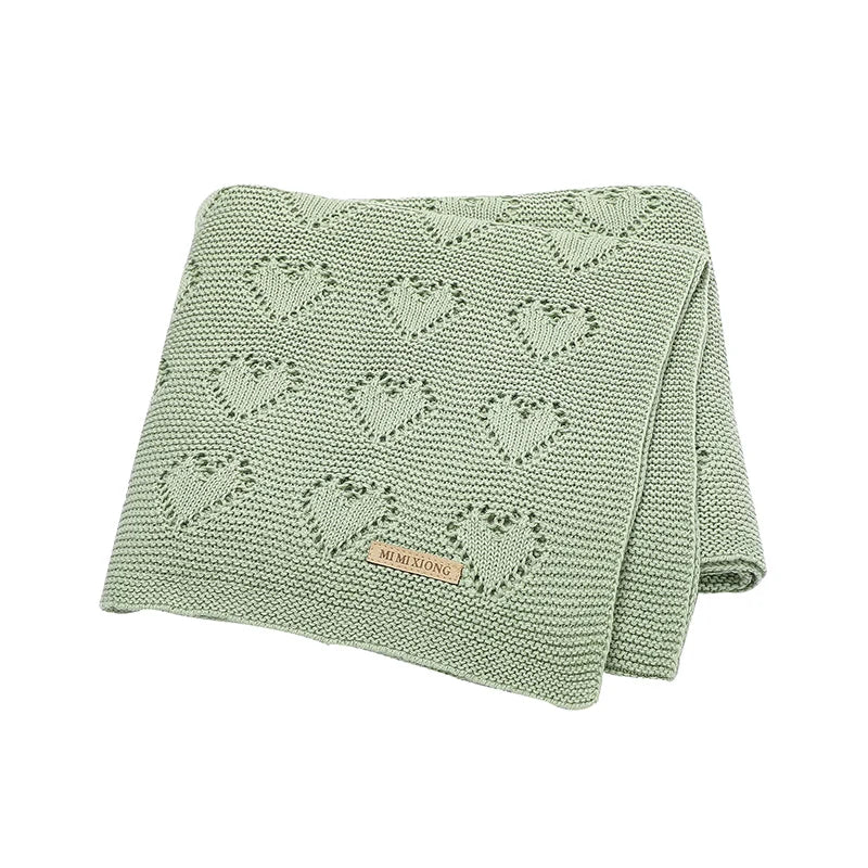 Couverture tricotée en coton pour bébé