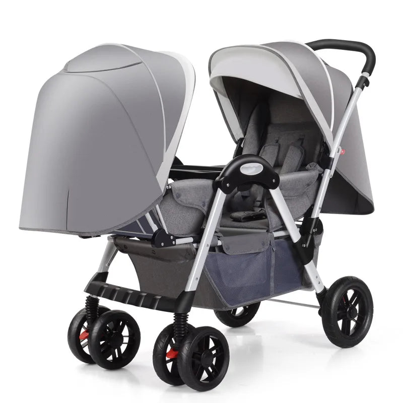 Poussette de jumeaux pliable