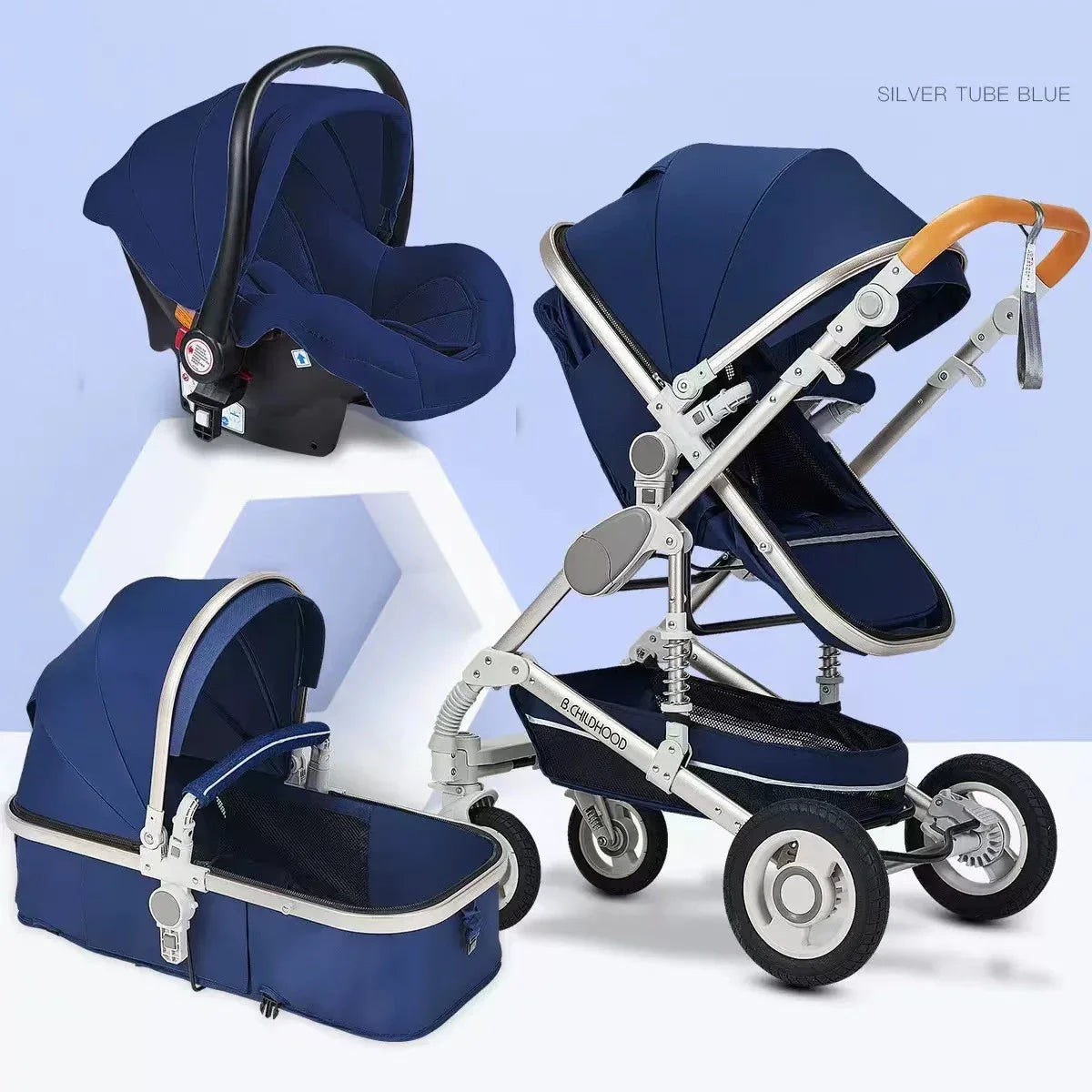 Poussette 3 en 1 pour nouveau-né