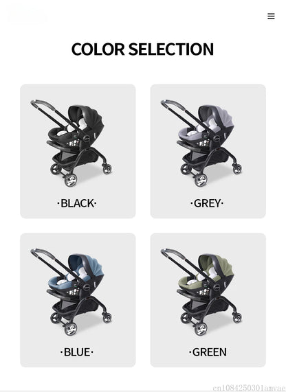 Poussette bébé 3 en 1, siège auto pour enfants, poussette pour nouveau-né, portable, légère