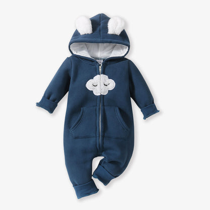 Grenouillère à capuche pour bébé