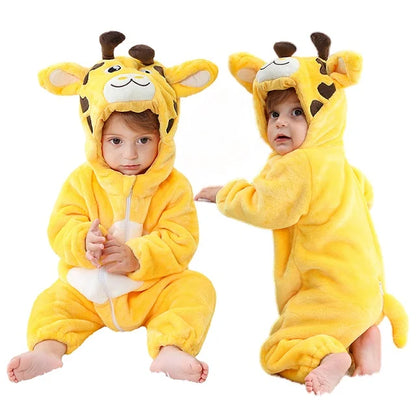 Combinaison pyjama chaud en polaire d’animaux pour bébé