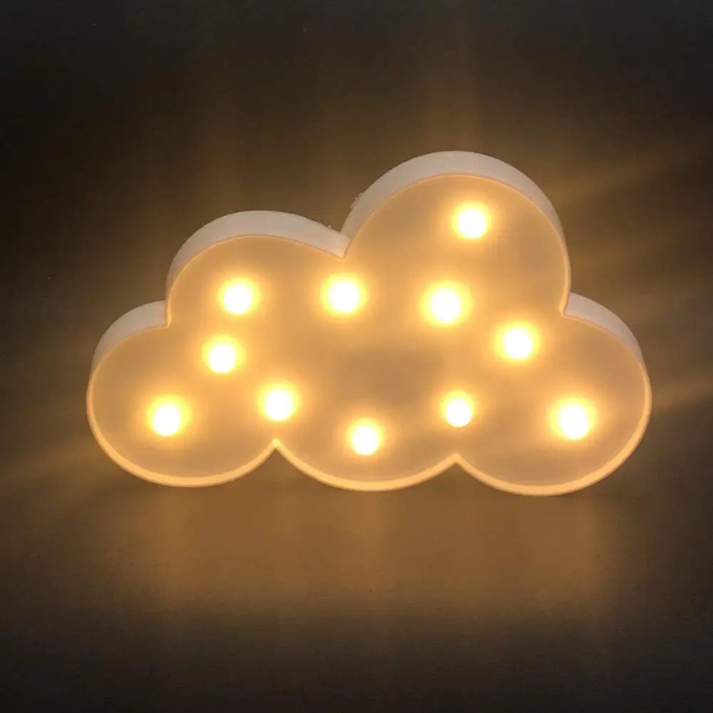 Lampe LED 3D en forme de lune et de nuage