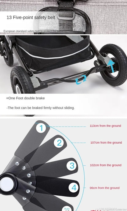 Poussette pliable multifonctionnelle pour bébé