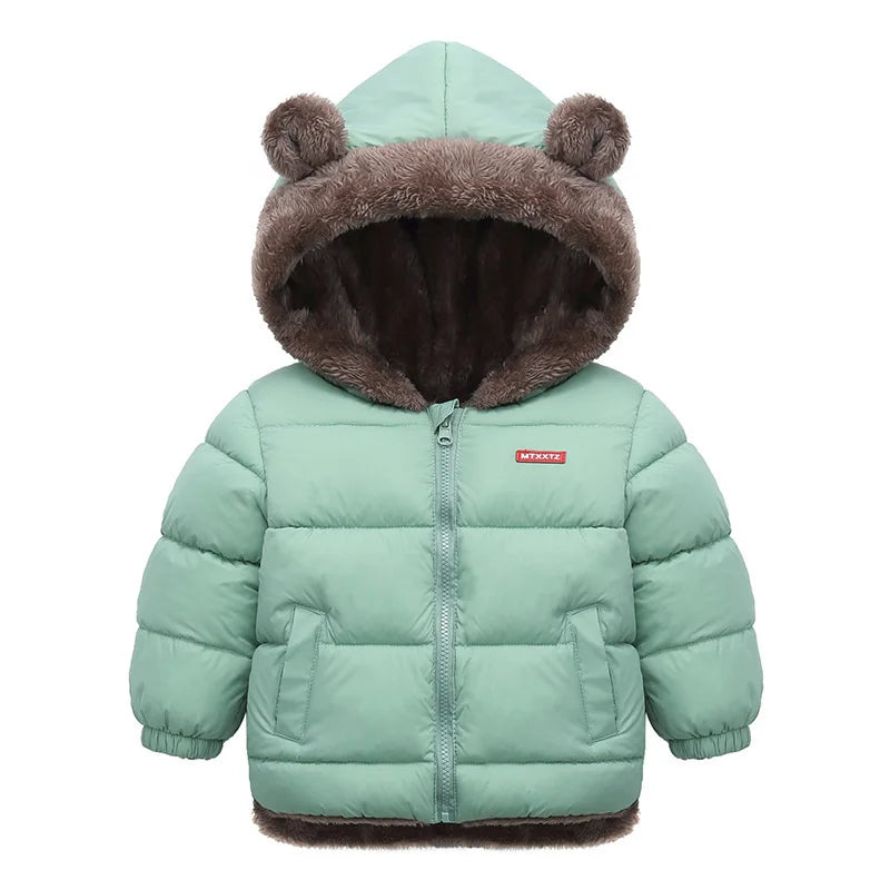 Manteau à capuche polaire épais pour enfants