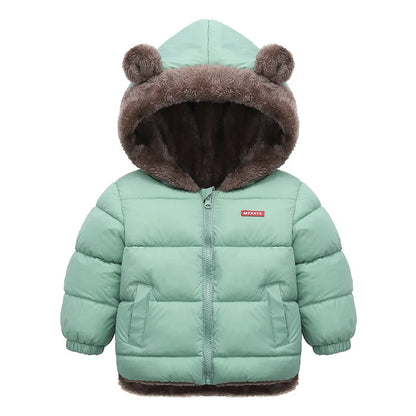 Manteau à capuche polaire épais pour enfants