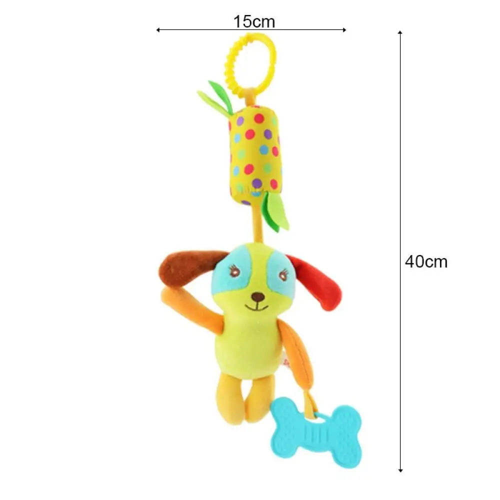 Hochet main en coton avec peluche et cloche