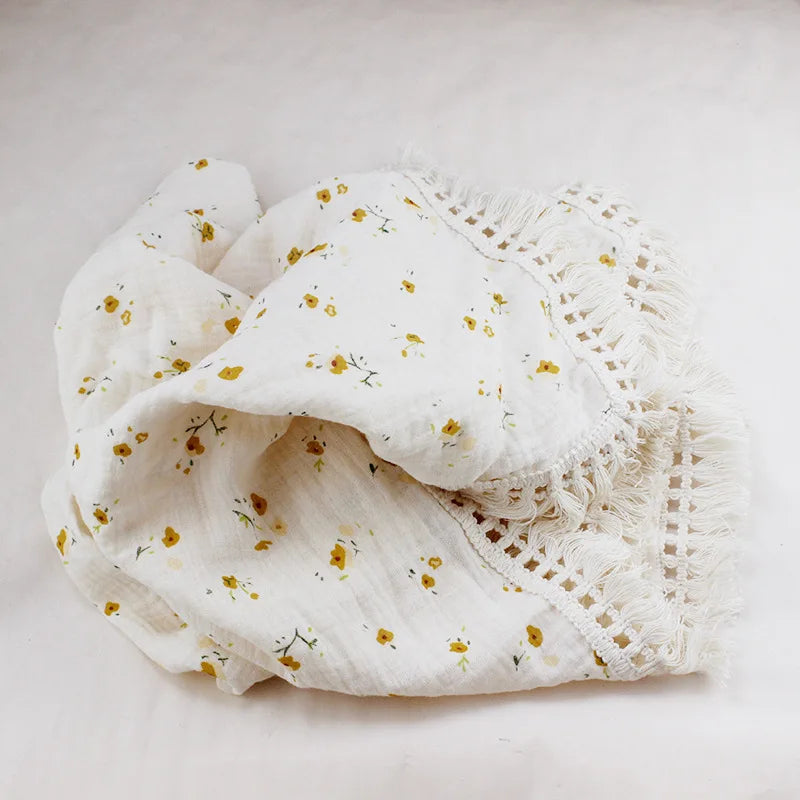 Couverture d’emmaillotage en mousseline de coton pour bébé