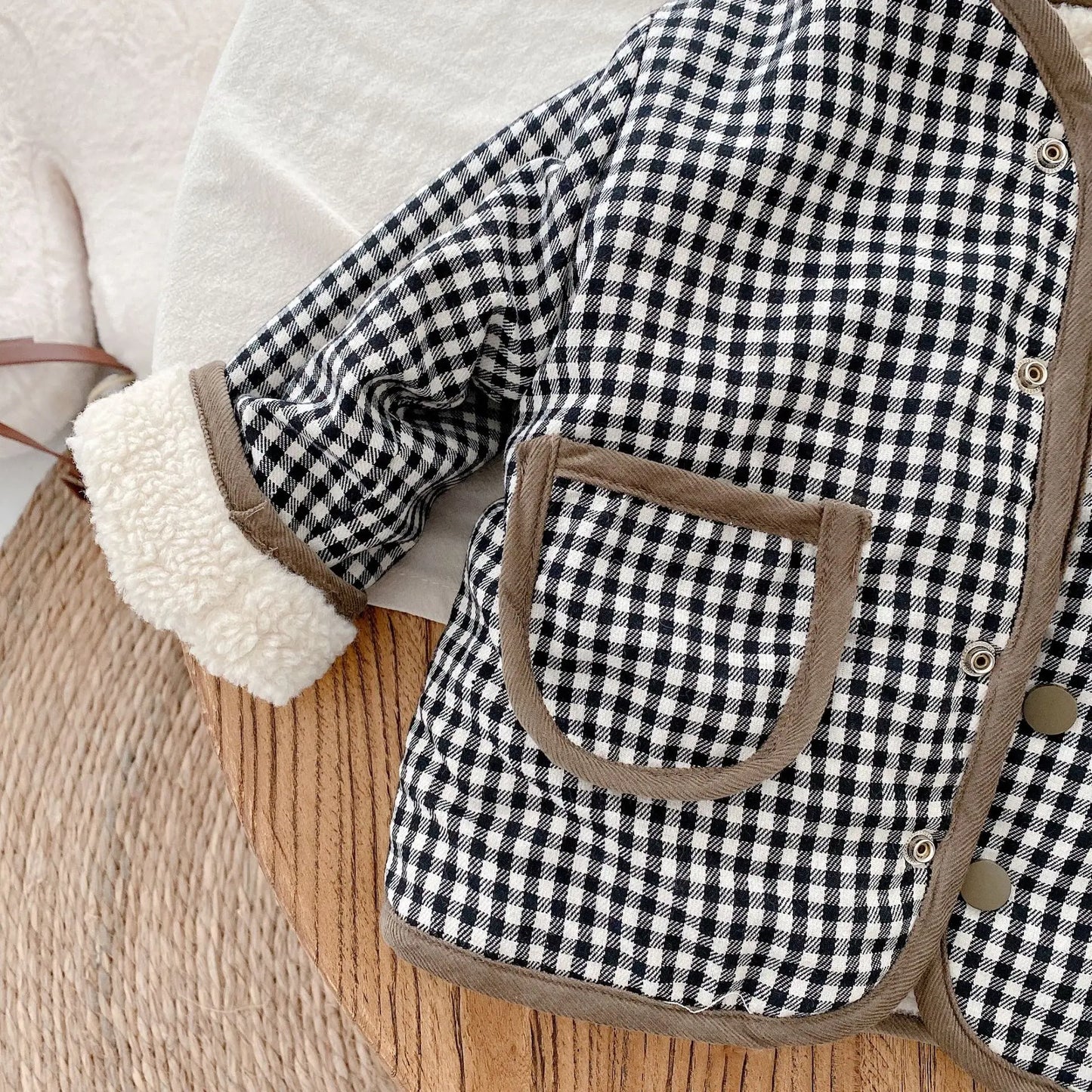 Veste plaid double face pour bébé