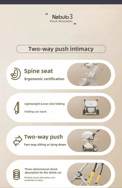 Poussette de luxe portable pour bébé