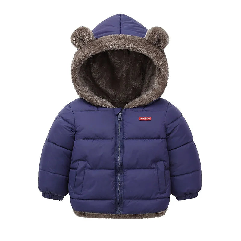 Manteau à capuche polaire épais pour enfants