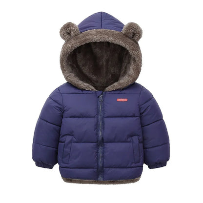 Manteau à capuche polaire épais pour enfants