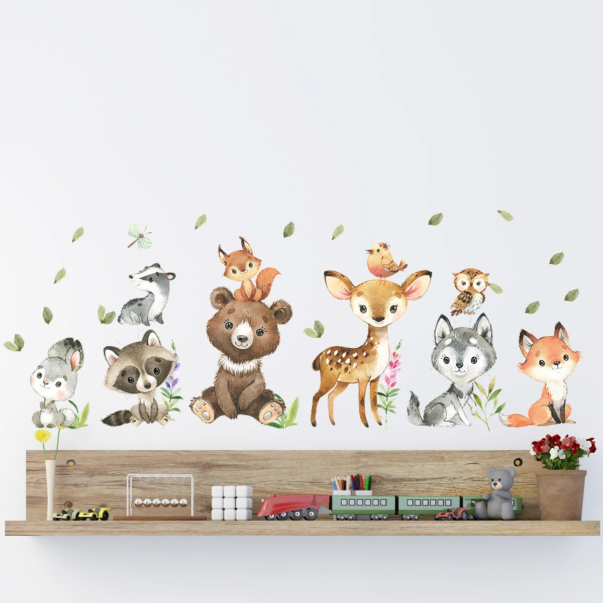 Autocollants muraux en forme d’animaux de dessin animé