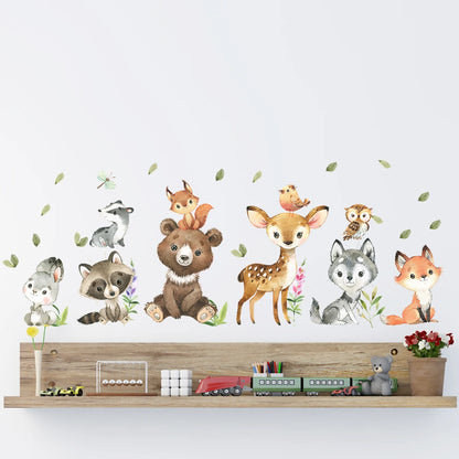 Autocollants muraux en forme d’animaux de dessin animé