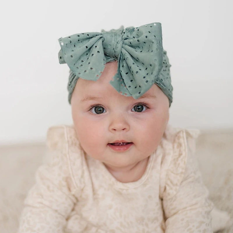 Turban en dentelle avec noeud pour bébé fille
