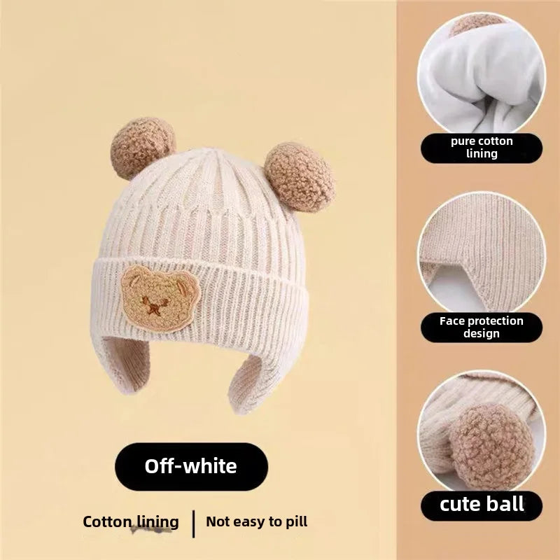 Bonnet chaud bébé en forme d'ours