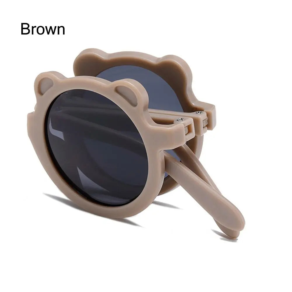 Lunettes de soleil pliables rondes en forme d’ours pour enfants
