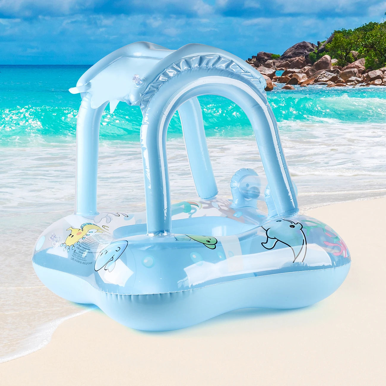 Bouée de piscine avec pare-soleil