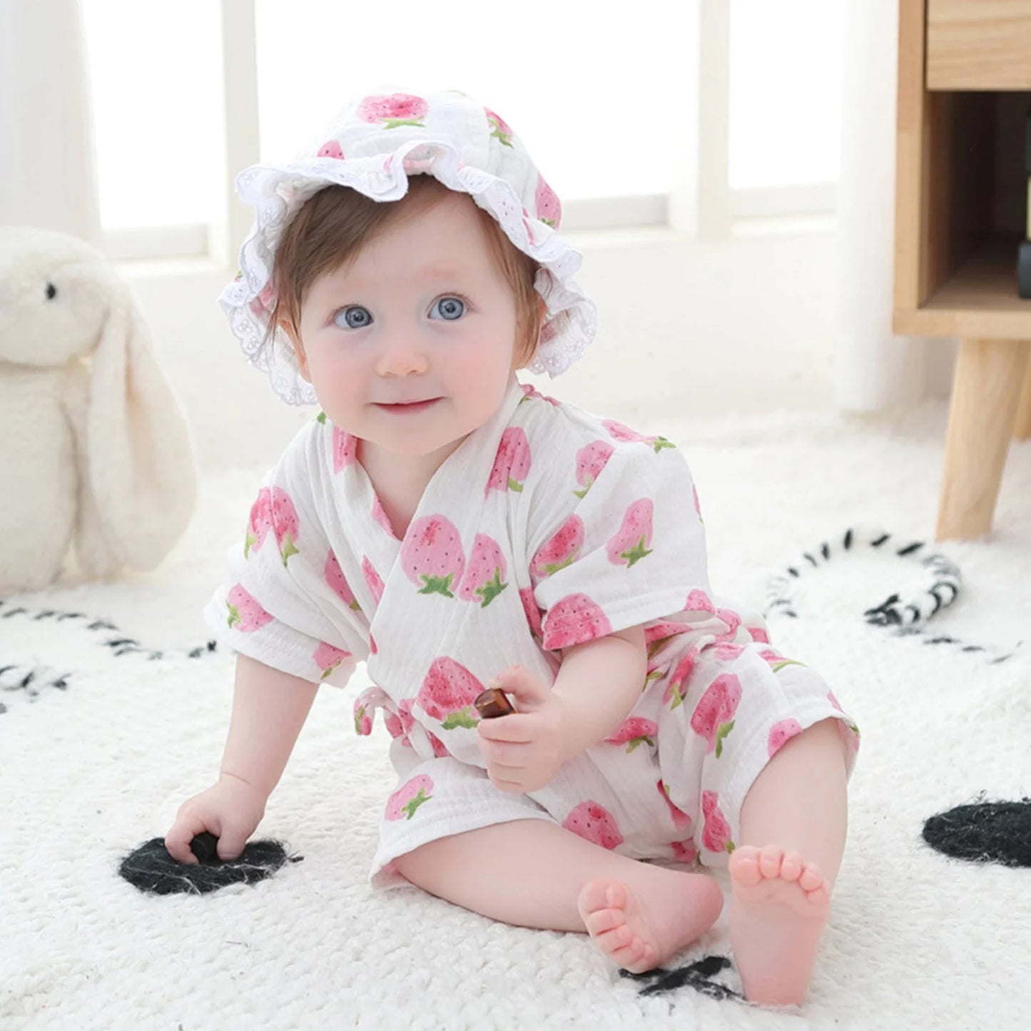 Tenue d’été style kimono pour bébé fille et garçon