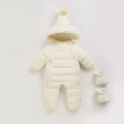 Doudoune bébé barbotteuse rouge avec capuche et chaussons